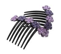 ELAYARD 2pcs Rhinestone Flower Hair Side Combs with Long Teeth Bridal Hair Barrette for Women and Lightweight French Twist Hairpin for Wedding Hairstyling and Elegant Bun