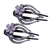 ELAYARD 2Pcs Rhinestone Hair Clips for Women Stylish Duckbill Ponytail Clips Elegant Hair Accessories for Parties and Daily Wear Non Slip Design Premium Quality Hair Claws