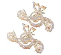 ELAYARD 2Pcs Rhinestone Music Note Claw Clips for Thick Hair Large Metal Hair Accessories with Jaw Grip for Women and