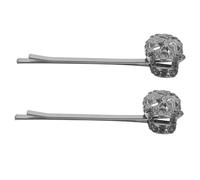 ELAYARD 2Pcs Rhinestone Skull Hairpin Skeleton Hair Clip Halloween Party Accessories for Women Unique Gothic Style Hair Decoration