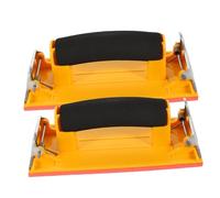ELAYARD 2pcs Sandpaper Holder with Sponge Handle Plastic Polishing Sanding Block for Wet and Dry Use Anti-Slip Clamp Design for Easy Sandpaper Replacement Random Color