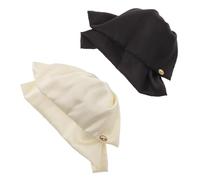 ELAYARD 2pcs Satin Bow Hair Claw Clips Solid Color Large Jaw Clamps for Women Strong Hold Black Beige Elegant Hairstyling Accessories for Everyday Chic Looks