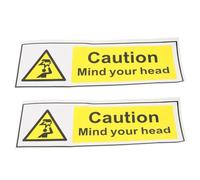 ELAYARD 2pcs Self-adhesive Watch Your Head Warning Decal Low Ceiling Safety Sign Caution Stickers for Premises Protection