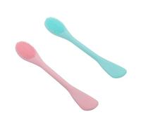 ELAYARD 2pcs Silicone Facial Cleansing Brush Double Headed Manual Face Brush for Deep Pore Cleaning and Skin Massage Gentle All Skin Types Includes Nordic Green and Nordic Pink Colors