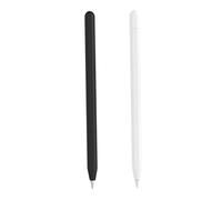 ELAYARD 2pcs Silicone Pencil Protective Sleeve for Pencil Non-slip Grip and Shock-resistant Includes Caps for Enhanced Protection Suitable for Artists and Students Black White