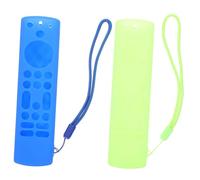 ELAYARD 2pcs Silicone Remote Controller Cover for Stick Protective Shell with Lanyard Slip Design Compatible with Tv Remote for Living Room Bedroom Use