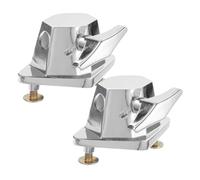 ELAYARD 2pcs Silver Plated Iron Tom Drum Kit Mount Brackets Adjustable Drum Set Leg Base Sturdy Floor Tom Holder for Percussion Instruments