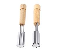 ELAYARD 2pcs Stainless Steel Biscuit Cookie Cutters with Wooden Handles Heart and Star Shape Baking Molds for DIY Pastry Decoration Reusable Food Grade Kitchen Tools