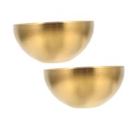 ELAYARD 2pcs Stainless Steel Food Bowls Korean Style Single Fruit Salad Rice Noodle Vegetable Bowls for Daily Use Kitchen Serving