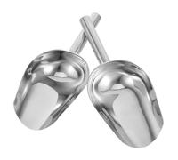 ELAYARD 2pcs Stainless Steel Ice Bucket Scoops with Smooth Edges Ergonomic Non Slip Handle Multi Functional Kitchen Scoops for Flour Grain Ice Cubes and Popcorn