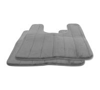 ELAYARD 2pcs U-shaped Memory Foam Toilet Mat Set 50x60cm Deep Grey Non-slip Bathroom Floor Pad Water Absorbent Anti-skid Closestool Cushion for Home Bath