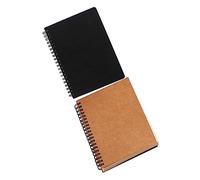 ELAYARD 2Pcs Vintage Sketch Books with Spiral Binding Blank Unlined Drawing Journals for Students and Artists Kraft and Black Covers Suitable for Pencil Pastels and Paintings