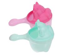 ELAYARD 2pcs Wash Hair Cup with Spray Design Durable Cartoon Shampoo Rinser for Bathing Break Resistant Bath Rinse Jug Light Green and Pink