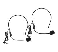 ELAYARD 2pcs Wired Headset Microphone for Voice Amplifier, Condenser Vocal Mic with Boom, Black Head-mounted Microphone for Singing, Teaching, Lectures, and Public Speaking
