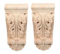 ELAYARD 2pcs Wood Mouldings Decorative Corner Moulding for Corner with Easy Installation and Khaki Wood Material, for Home Interior Decoration and Enhancing Stability