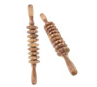 ELAYARD 2pcs Wooden Abdominal Massage Roller Stick for Body Muscle Relaxation Smooth Edges for Safe Use Enhances and Lymph Flow Suitable for Abdomen Back Legs Neck Waist