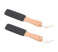 ELAYARD 2pcs Wooden Handle Foot Files Double-Sided Callus Removers for Dead Skin Exfoliating Pedicure Tool Suitable for Home Foot Care and Personal Grooming
