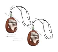 ELAYARD 2sets Mini Thumb Piano Kalimba Musical Instrument in Water Drop Design Portable Wood Marimba for Music Practice and Beginner Learning