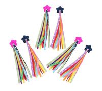 ELAYARD 3 Pairs Colorful Scooter Handlebar Streamers for Decorative Tassel Ribbons with Dot and Star Patterns Fun Bike Accessories for S Scooters and Bicycles