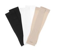 ELAYARD 3 Pairs Ice Silk Sunscreen Arm Sleeves for Women Breathable Cooling Sun Protector Sleeve with Finger Style Stretchy Outdoor Riding Driving Covers in Black White Grey