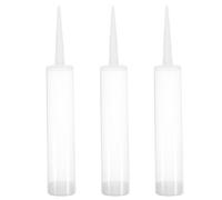 ELAYARD 3 Sets 300Ml Plastic Reusable Caulk Tubes with Nozzle and Plunger, Empty Fillable Caulking Tubes for Home Repairs, Tiles, and Crack Sealing