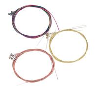 ELAYARD 3 Sets Acoustic Guitar Strings Soft Comfortable Feel Bright Focused Tone Folk Guitar Parts Portable Easy Replacement for Musicians the Move