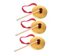 ELAYARD 3 Sets Mini Copper Plated Handheld Gongs with Mallets for Children, Multipurpose Musical Toy and Decorative Ornaments, for Home Decorations and Collection