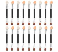 ELAYARD 30pcs Dual-ended Eyeshadow Stick Brushes with Angled Brow Liner Latex Sponge Applicator Silver Aluminum Tube Eyebrow Shaping Tool for Precise Brow Filling and Powder Eye Makeup