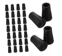 ELAYARD 30pcs Rubber Cane Tips for Trekking Poles Walking Stick Ends Skid Shock Absorbing Protectors with Round Design for Stability Rocky Snowy Trails
