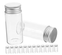 ELAYARD 30pcs Small Glass Test Tubes Clear Vials with Leakproof Caps for Travel and Lab Use Transparent Specimen Tubes with Sealing Mechanism for Medicine Capsules and Liquid Samples