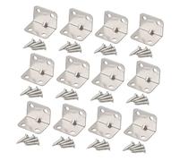 ELAYARD 30pcs Stainless Steel Corner Braces Small Right Angle Brackets with Screws Shelf Supporting Joint Fasteners for Furniture Rust Resistant Brackets for Beds Tables Chairs