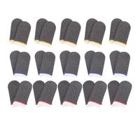 ELAYARD 30Pcs Sweat-Resistant Finger Protector for Elastic Game, Anti-Slip Finger Stall, Silver Fibre, Breathable and Washable, Pleated Design Rounded Fingertip Fit