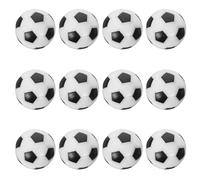 ELAYARD 31mm Black and White Resin Table Football Balls, 12pcs Mini Plastic Replacement Soccer Balls for Tabletop Foosball Game Accessories, Suitable for Home and Party Use
