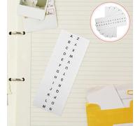 ELAYARD 364pcs White Alphabet Index Stickers Letters from A Through Z Self-Adhesive Page Tabs 25X12.5mm with 14 Sheets for Notebooks and Books, Sturdy Sticky Book Flags for Annotating and