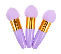 ELAYARD 3pcs Angled Makeup Sponges with Handle Soft Reusable Blender for Foundation Loose Powder Portable Compact Cosmetic Puff for Easy Cleaning and Comfortable Application