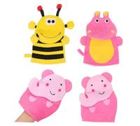 ELAYARD 3pcs Baby Shower Sponge Mitts Cartoon Animal Design Soft Scrubbers for Toddlers and Infant Bath Time Random Style