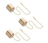 ELAYARD 3pcs Brass Candle Flame Snuffing Tool with Chain Oil Lamp Snuffer Cap for Wine Bottles Candles Easy to Use Fire Extinguisher Metal Cover Vintage Home Decor Accessory