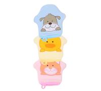 ELAYARD 3pcs Cartoon Bath Gloves for Shower Use Soft Foaming Bath Mitts with Gentle Exfoliating and Skin Massaging Function Lightweight and Portable Bathing Accessories in Yellow Blue Pink