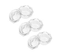 ELAYARD 3Pcs Clear Crystal Glass Nail Liquid Bowls with Lids Refillable Acrylic Powder Dappen Dishes for Nail Art Containers for Salon and Home Use