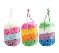 ELAYARD 3Pcs Colorful Honeycomb Body Scrub Sponges for Bathing, Soft Exfoliating Shower Loofah Sponges with Rich Foam, Multi-Color Set for Spa and Bathroom Cleaning