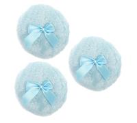 ELAYARD 3Pcs Compact Fluffy Body Powder Puff with Soft Plush Bow Wear Resistant Cotton Applicator for Womens Skin Dusting
