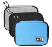 ELAYARD 3pcs Electronic Organizer Bag with Multi-partition Design for Data Cable Storage Travel Digital Packing Case for Phone Accessories Chargers Earphones Zippered Carrying Cases in