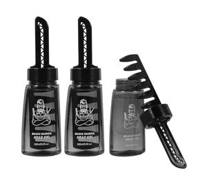 ELAYARD 3pcs Empty Hair Wax Gel Bottles with Comb 260ml Refillable Plastic Hair Gel Containers Lightweight and Portable and Barbers