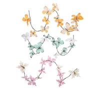 ELAYARD 3pcs Faux Butterfly Garland Vines with Gradient Dried Branches Floral Hanging Decorations for DIY Home Wedding Fireplace Gate Mantle Table Accents White Green Yellow White Yellow