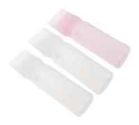 ELAYARD 3Pcs Hair Dye Bottle Applicator Comb for Salon Hair Coloring Plastic Hairdressing Shampoo Bottles with Irrigation Comb Even Color Distribution Suitable for Home and Professional