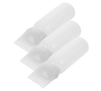 ELAYARD 3pcs Hair Oil Applicator Bottles with Comb Head Easy Squeeze Root Comb for Even Hair Coloring and Dyeing Convenient One Hand Operation for Hairdressing and Perming White