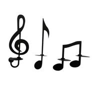 ELAYARD 3pcs Metal Wall Sconce Candle Holder Music Note Design Sturdy Wall-mounted Taper Candle Stand for Living Bedroom Decor and Housewarming