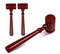 ELAYARD 3Pcs Mini Wooden Judge Gavel for Safe Premium Wood Material Traditional Chinese Style Hand Eye Coordination Development Justice Role Play Accessory for Boys
