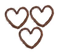 ELAYARD 3Pcs Natural Rattan Heart Wreath Frame DIY Flexible Vine Wreath for Home Decor Garden Porch Christmas Party Crafting