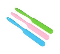 ELAYARD 3pcs Non Stick Silicone Wax Sticks with Long Handle Hair Removal Applicator Spatulas Mixed Colors Bright Easy to Clean Durable Waxing Body Tools with Hanging